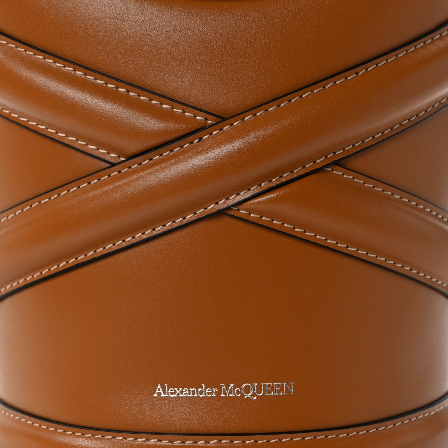 Alexander McQueen Calfskin The Curve Small Shoulder Bag Tan 8 of 13