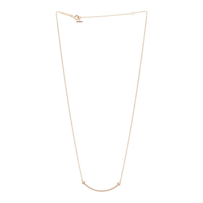 Tiffany 18K Rose Gold Small T Smile Pendant Necklace 3 of 4