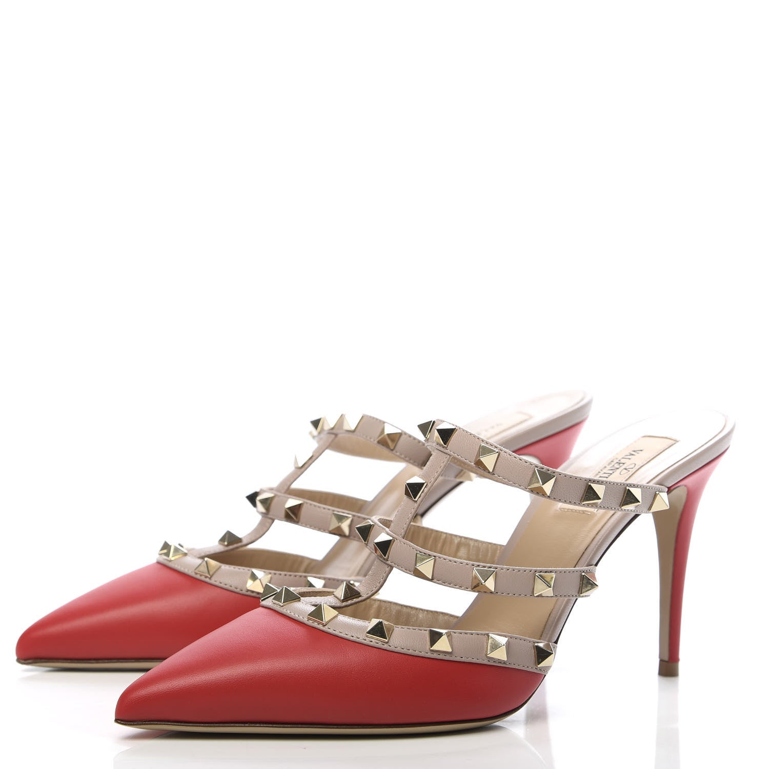 Valentino Garavani Calfskin Rockstud 90mm Cage Mules 39 Rouge Pur Poudre 3 of 8