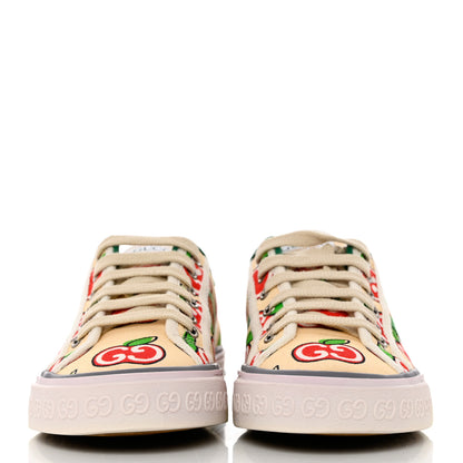 Gucci Canvas Web GG Apple Womens 1977 Tennis Sneakers 36 Ivory Red Mystic White New Shamarock 2 of 9
