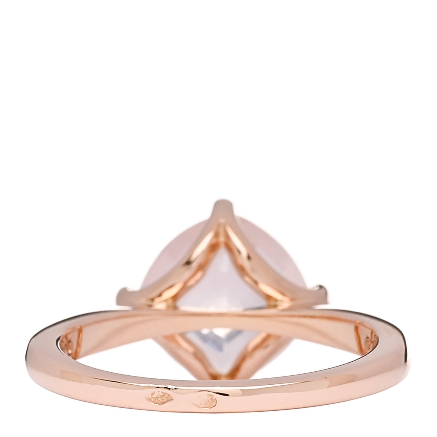 18K Pink Gold Diamond Rose Quartz Inde Mysterieuse Ring 54 6.75