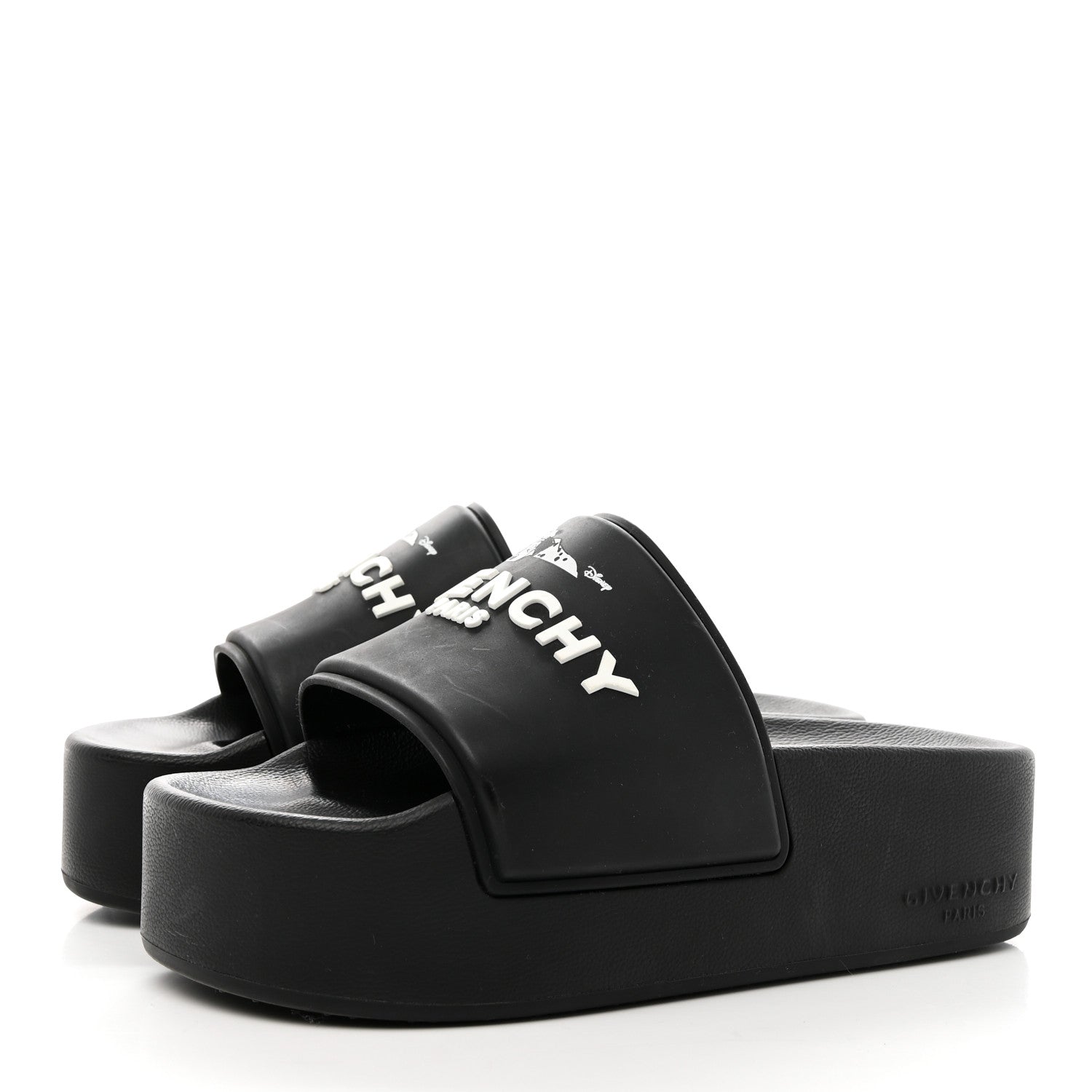 Givenchy X DISNEY Rubber Logo 101 Dalmatians Pool Platform Slide Sandals 39 Black 3 of 13