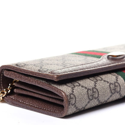Gucci GG Supreme Monogram Web Ophidia Wallet On Chain Brown 8 of 13