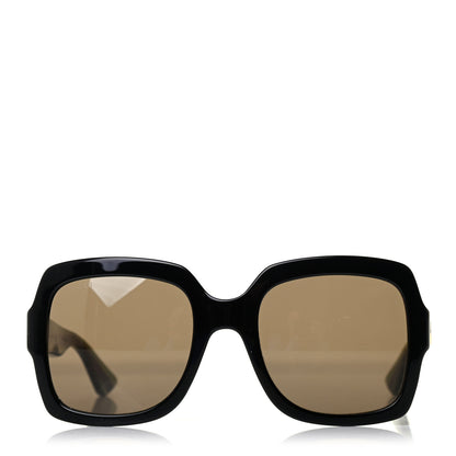 Gucci Acetate Square Frame Web Glitter Sunglasses GG0036S Black Green 2 of 4