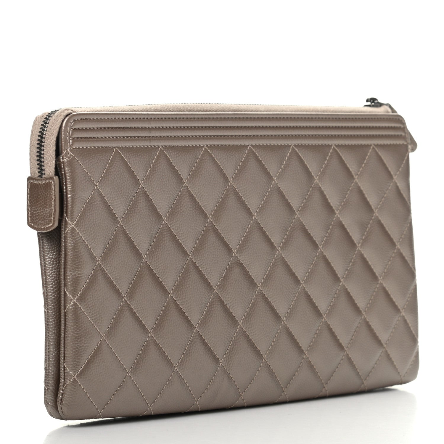Chanel Metallic Caviar Quilted Small Zipped Boy Pouch Copper 3 of 7