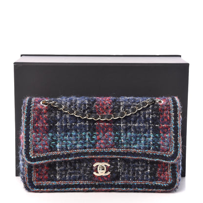 Chanel Tweed Braid Medium Flap Navy Green Red Grey 10 of 10