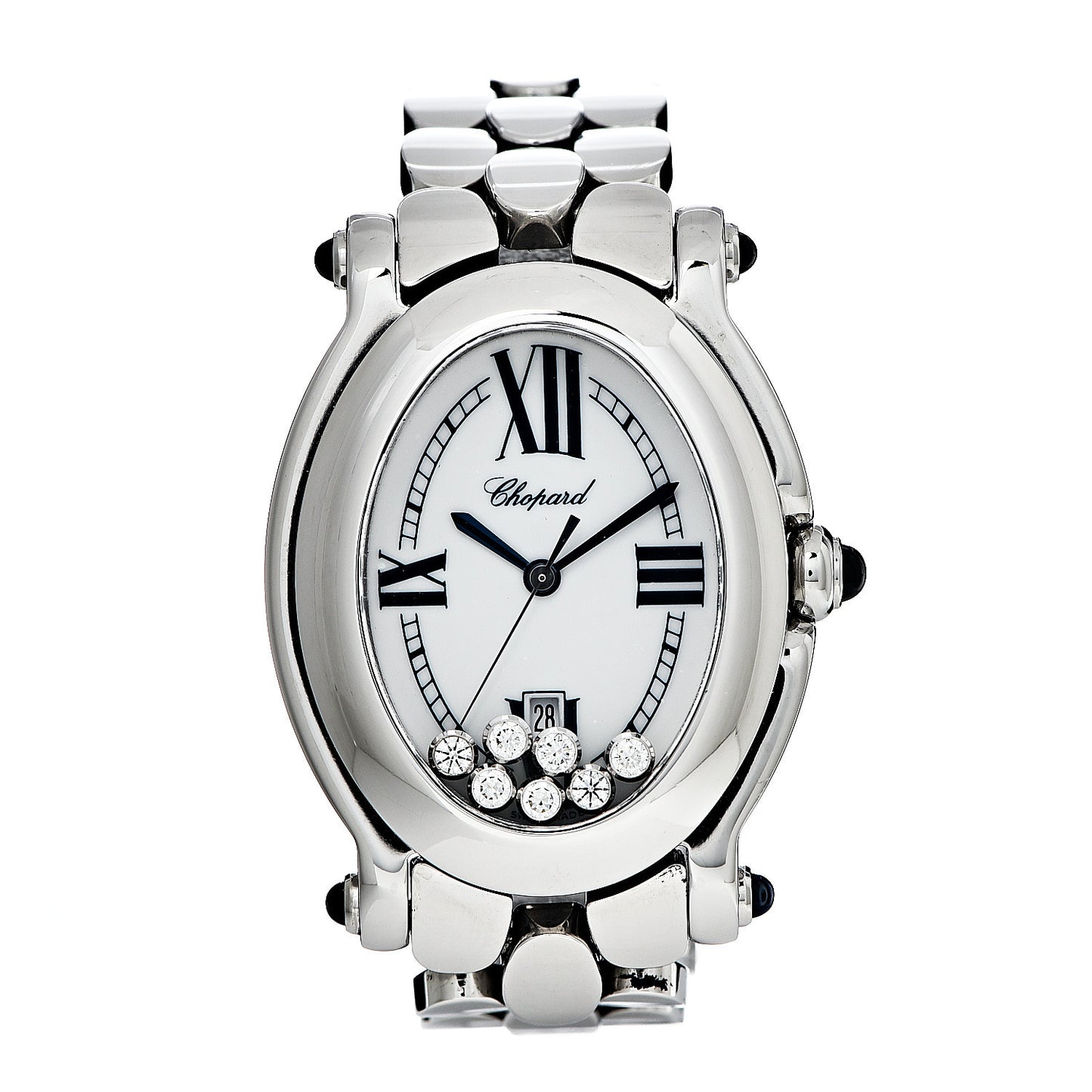 Stainless Steel 7 Diamond 32mm Happy Sport Quartz Watch