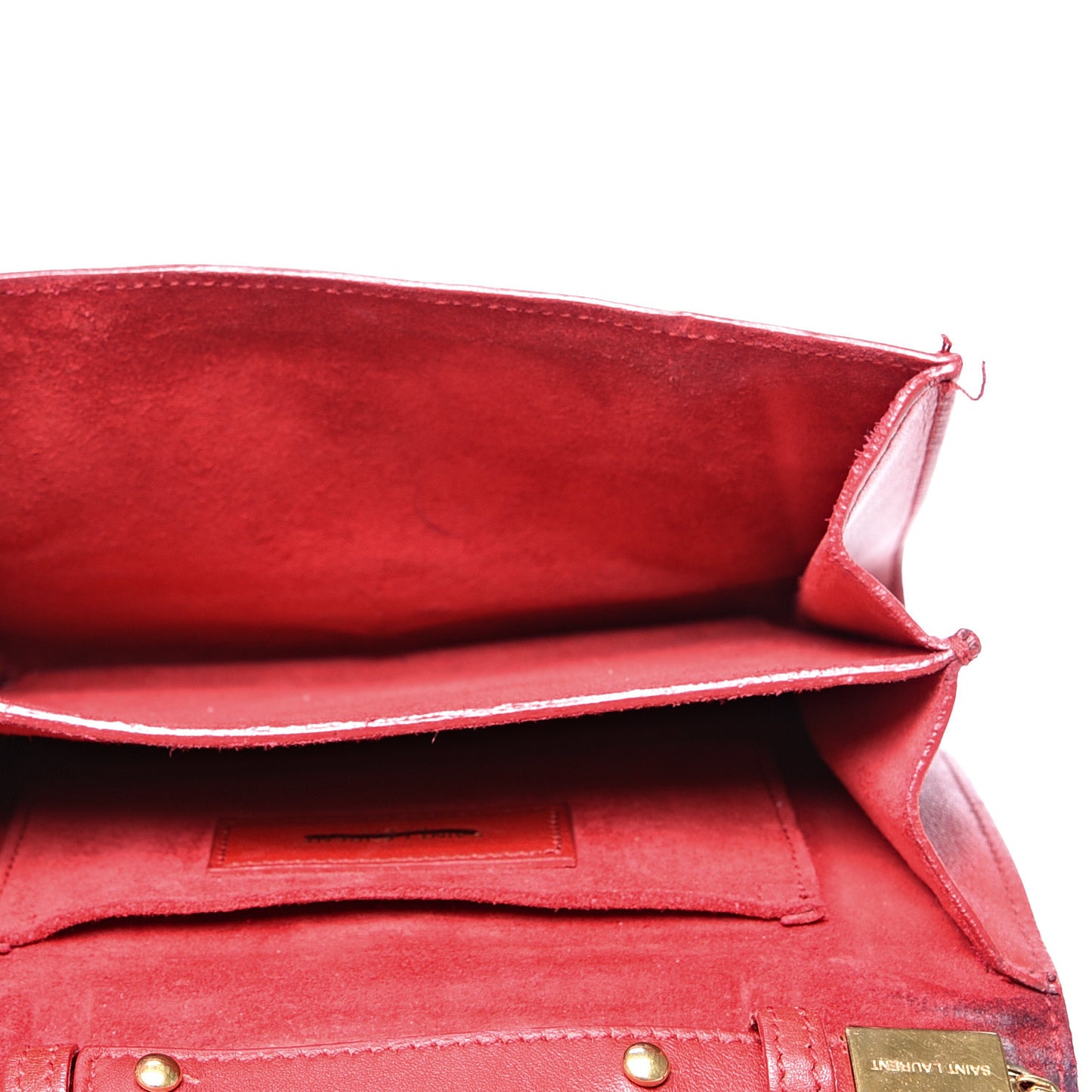 Calfskin Classic Y Ligne Chain Wallet Red