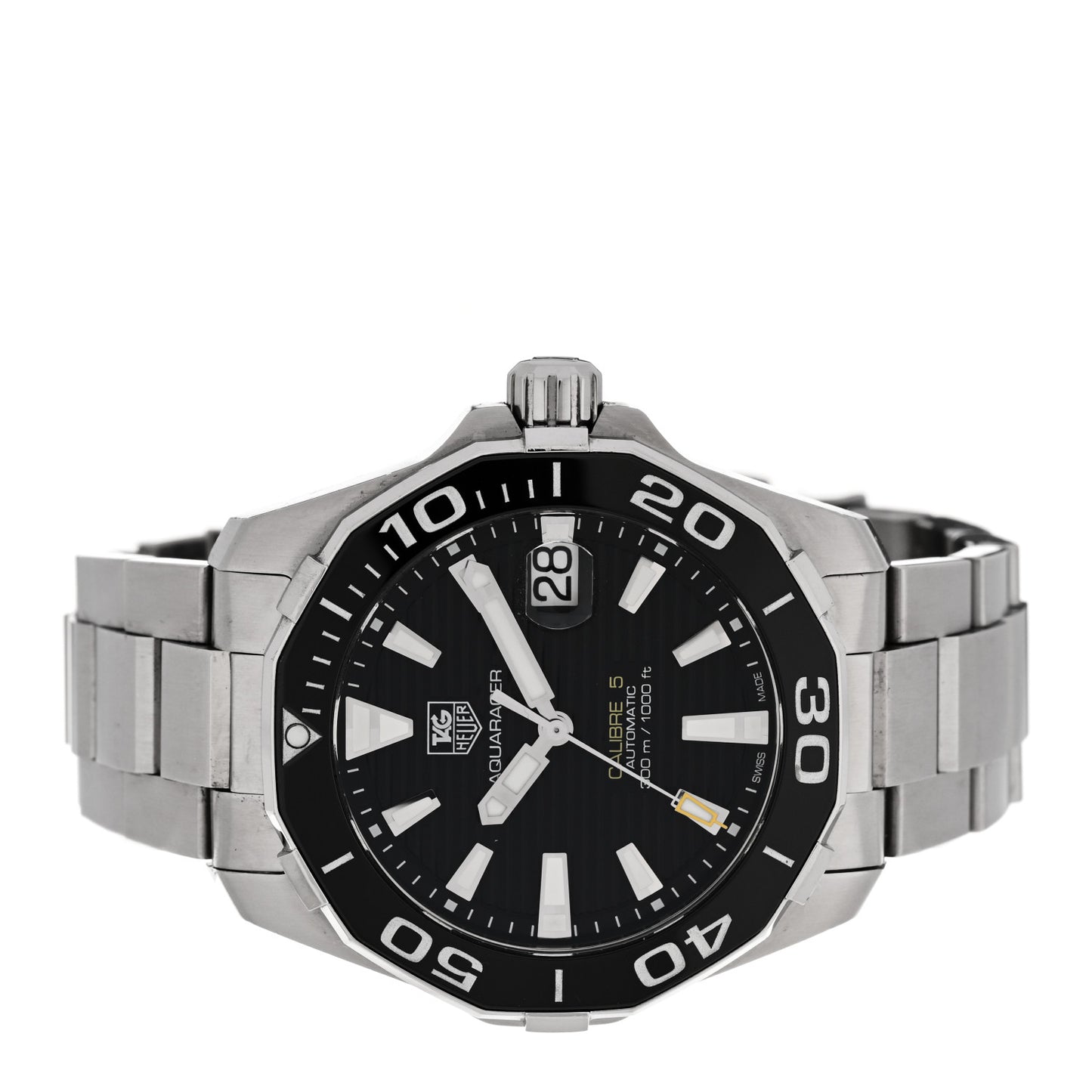 Stainless Steel 41mm Aquaracer 300M Automatic Watch Black WAY211A-1