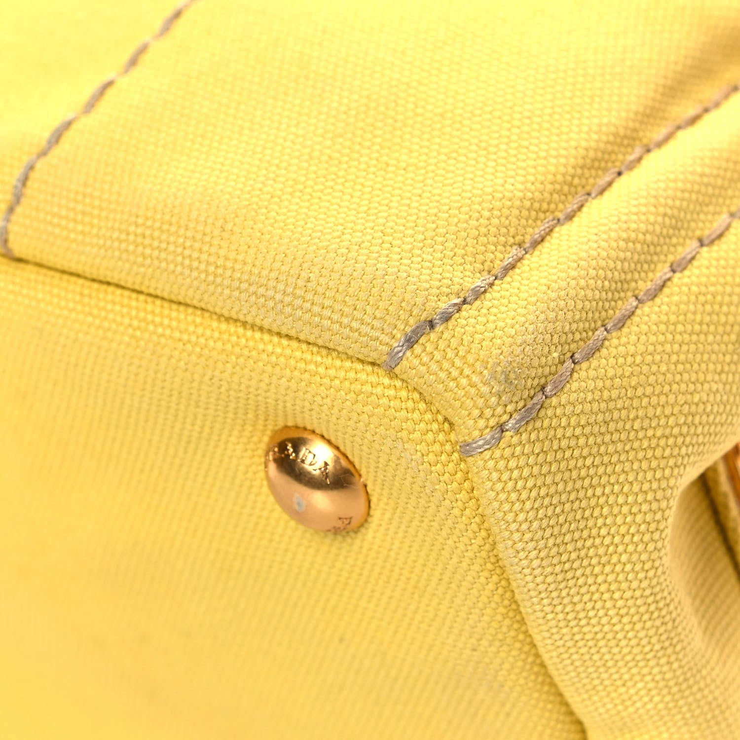 Prada Canvas Canapa Small Logo Tote Yellow 11 of 15