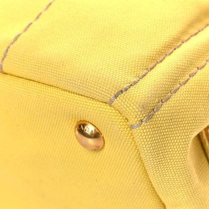 Prada Canvas Canapa Small Logo Tote Yellow 11 of 15