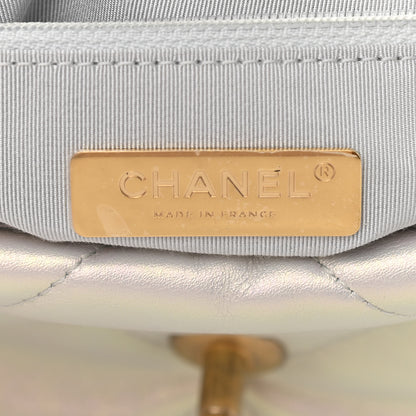 Chanel Iridescent Calfskin Quilted Medium Chanel 19 Flap White 6 of 10