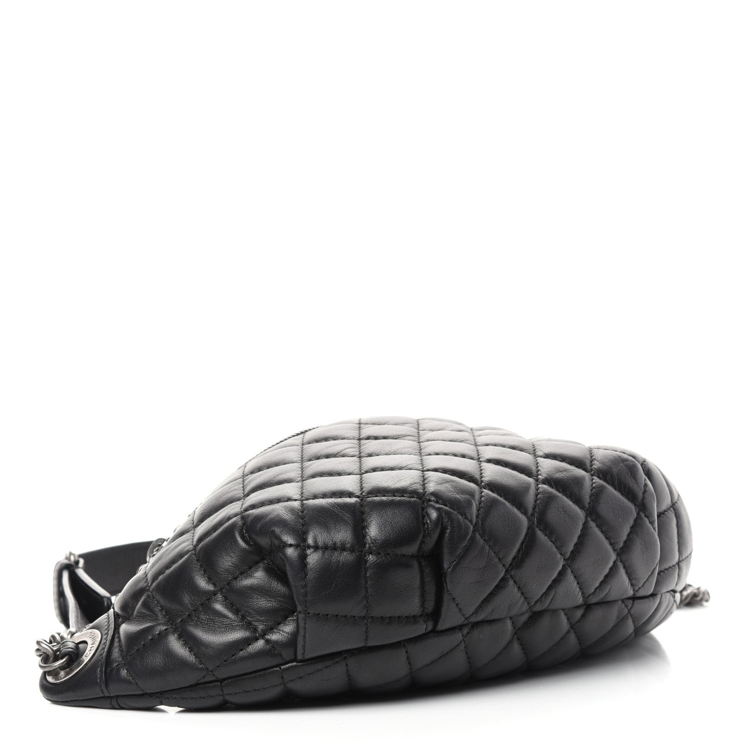 Chanel Lambskin Quilted Banane Waist Bag Fanny Pack Black 4 of 9