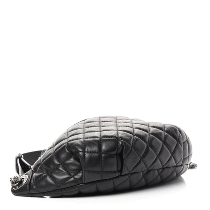 Chanel Lambskin Quilted Banane Waist Bag Fanny Pack Black 4 of 9