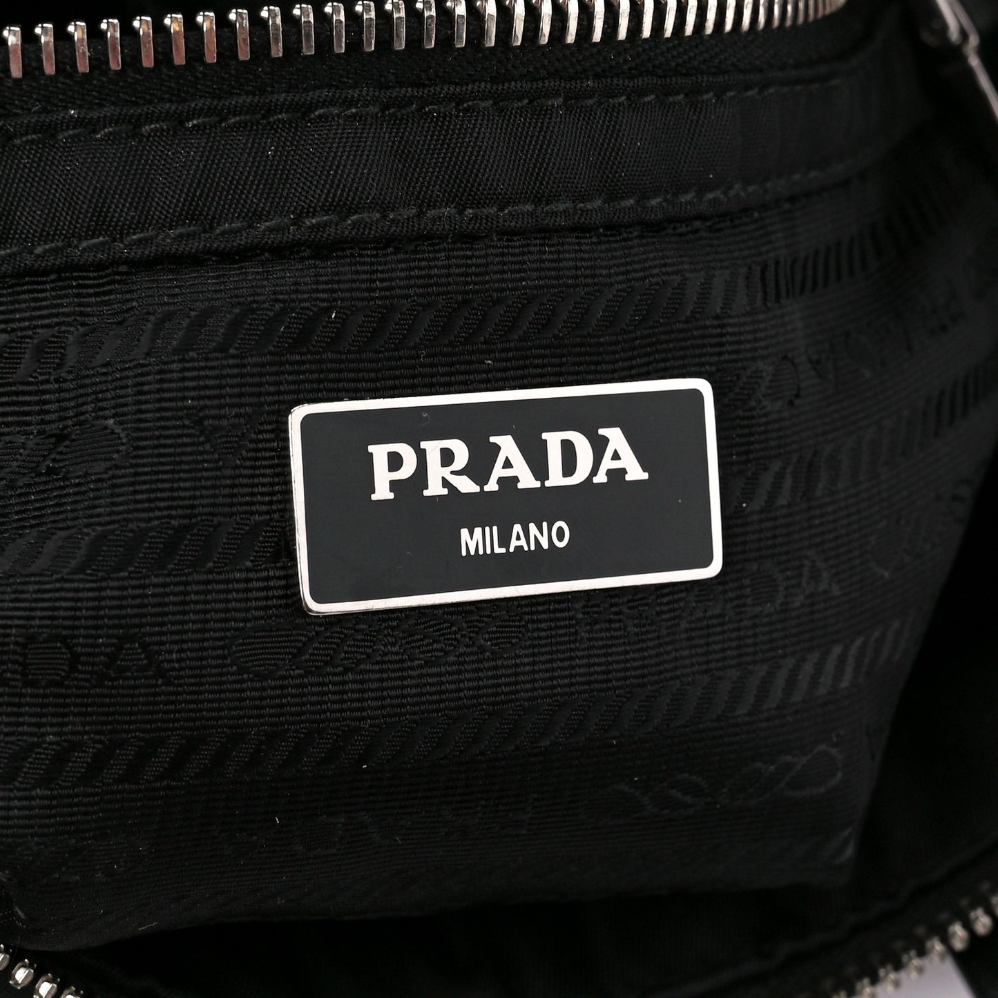 Re-Nylon Nappa Triangle Quilted Padded Double Handled Zip Pocket Tote Black