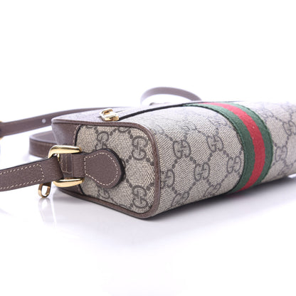 Gucci GG Supreme Monogram Web Mini Ophidia Shoulder Bag Brown 7 of 9