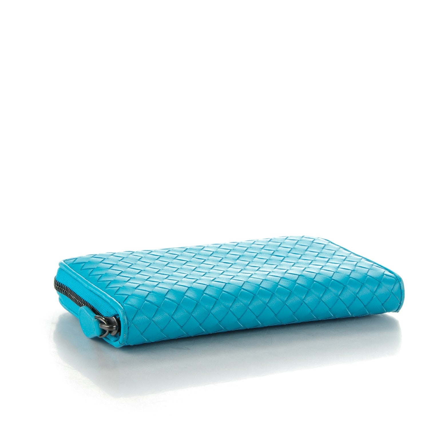 Bottega Veneta Nappa Intrecciato Zip Around Wallet Turquoise 4 of 9