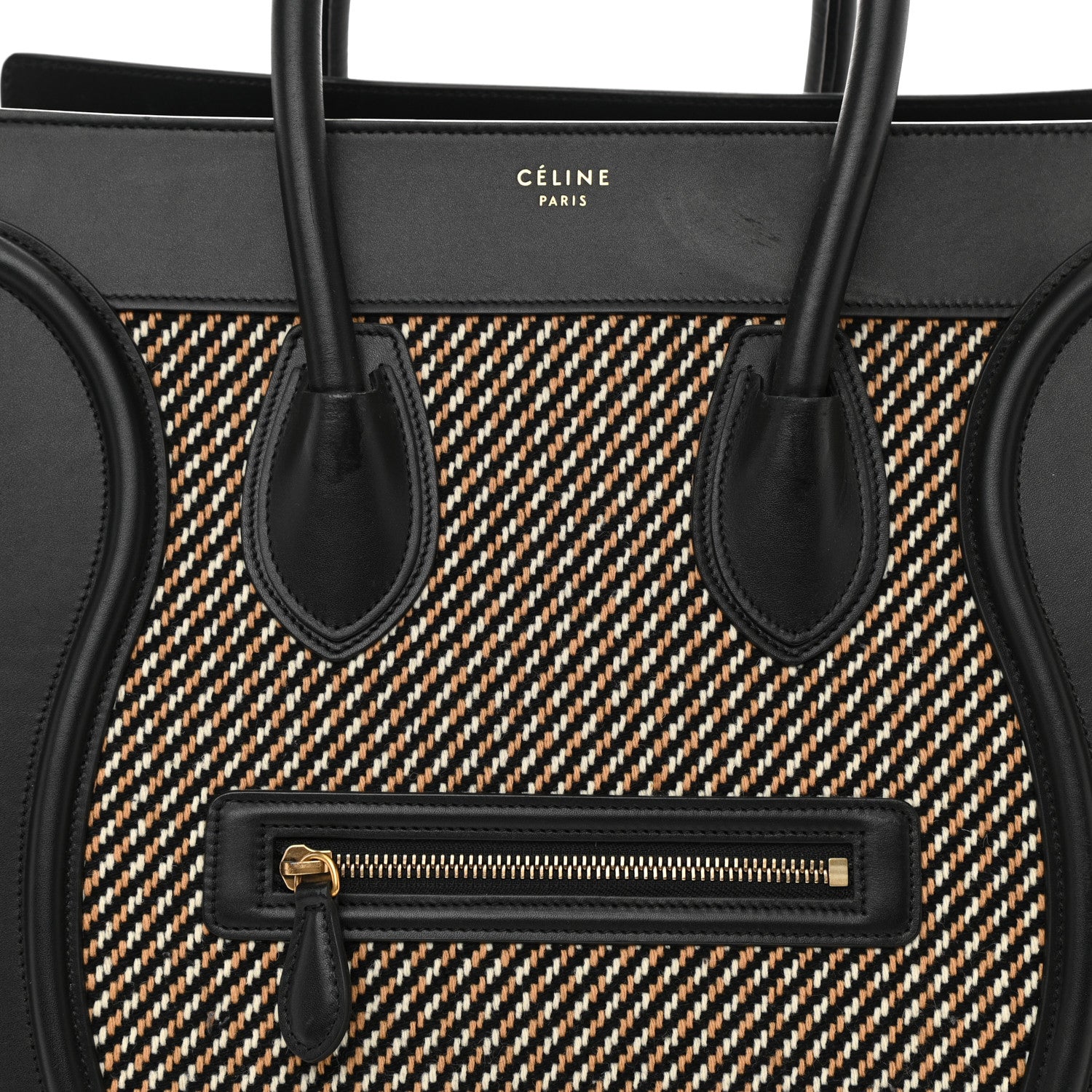 Celine Twill Smooth Calfskin Mini Luggage Dune Black 8 of 10