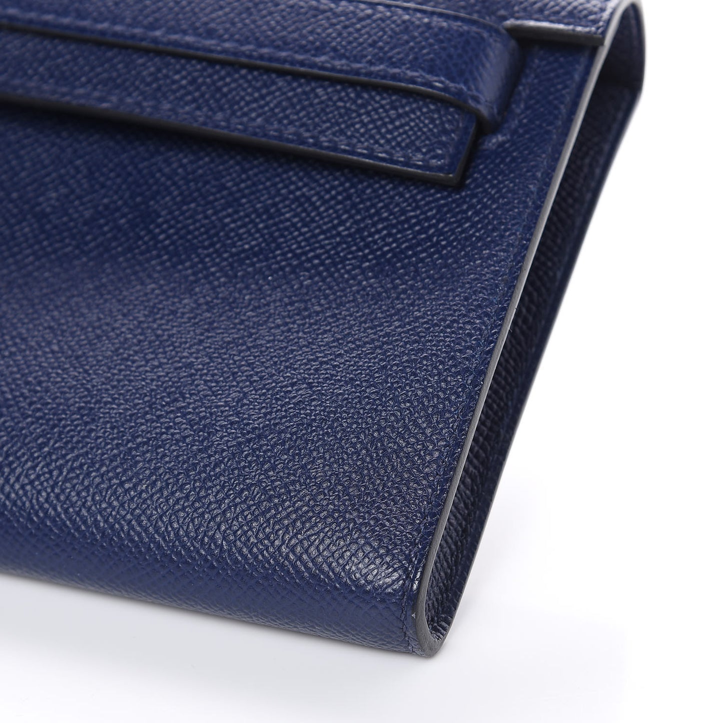 Epsom Kelly Cut Clutch Pochette Bleu Saphir