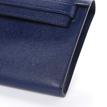 Hermes Epsom Kelly Cut Clutch Pochette Bleu Saphir 9 of 10