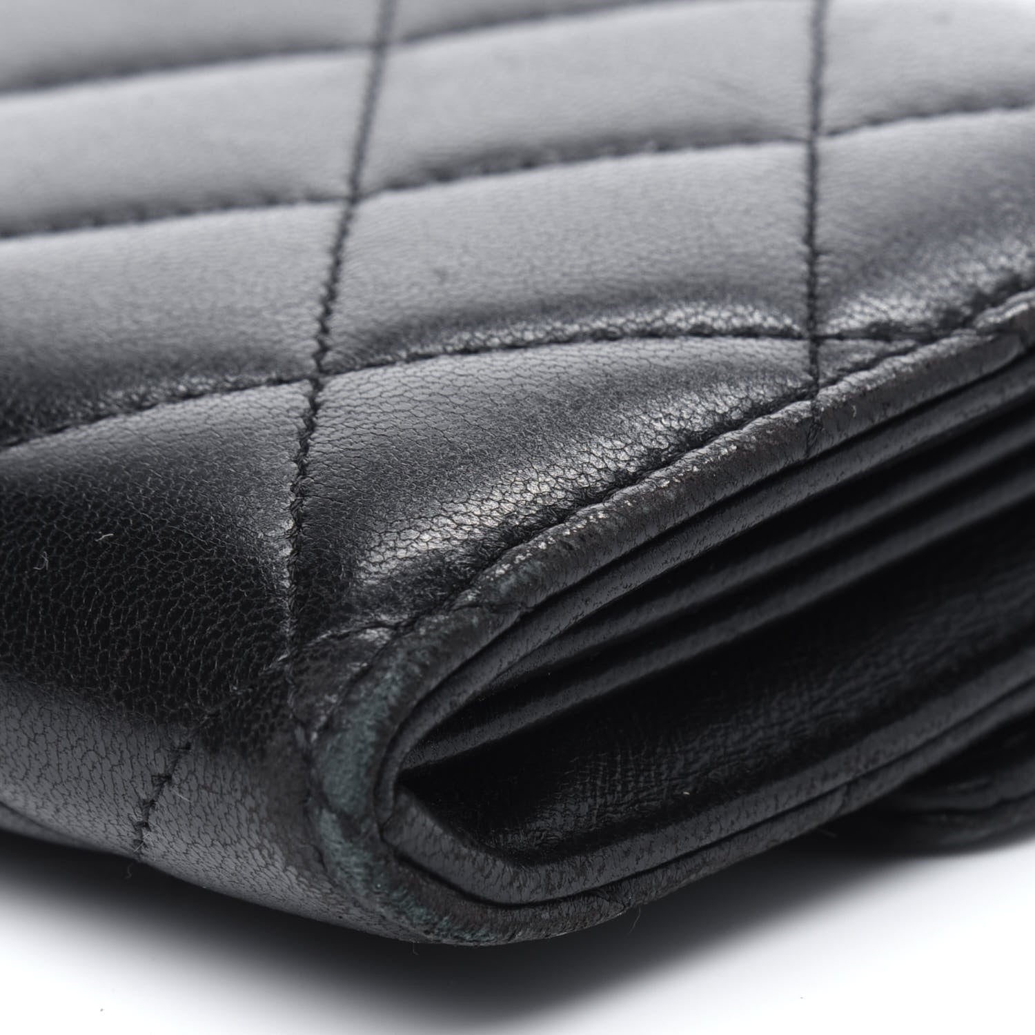 Chanel Lambskin Quilted Long Flap Wallet Black 16 of 21