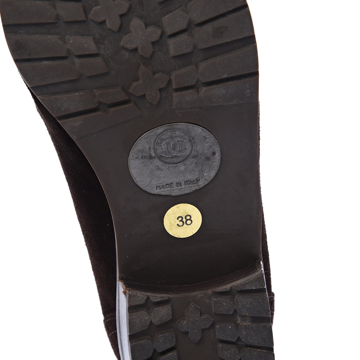 Chanel Suede CC Lace Up Oxford 38 Brown 6 of 12