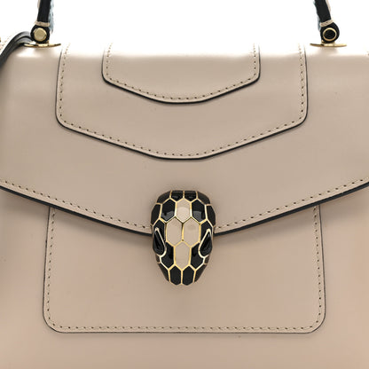 Bulgari Calfskin Serpenti Forever Top Handle Beige Green 7 of 9