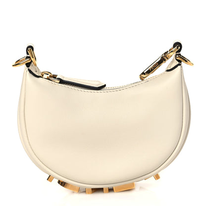 Fendi Vitello Grace Matte Nano Fendigraphy Hobo Charm White Ice 1 of 11