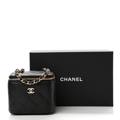 Chanel Caviar Quilted Mini Vanity Case With Chain Black 11 of 11
