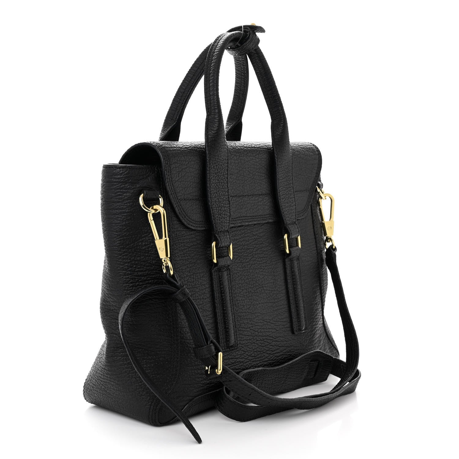 3.1 Phillip Lim Textured Calfskin Medium Pashli Satchel Black 3 of 12