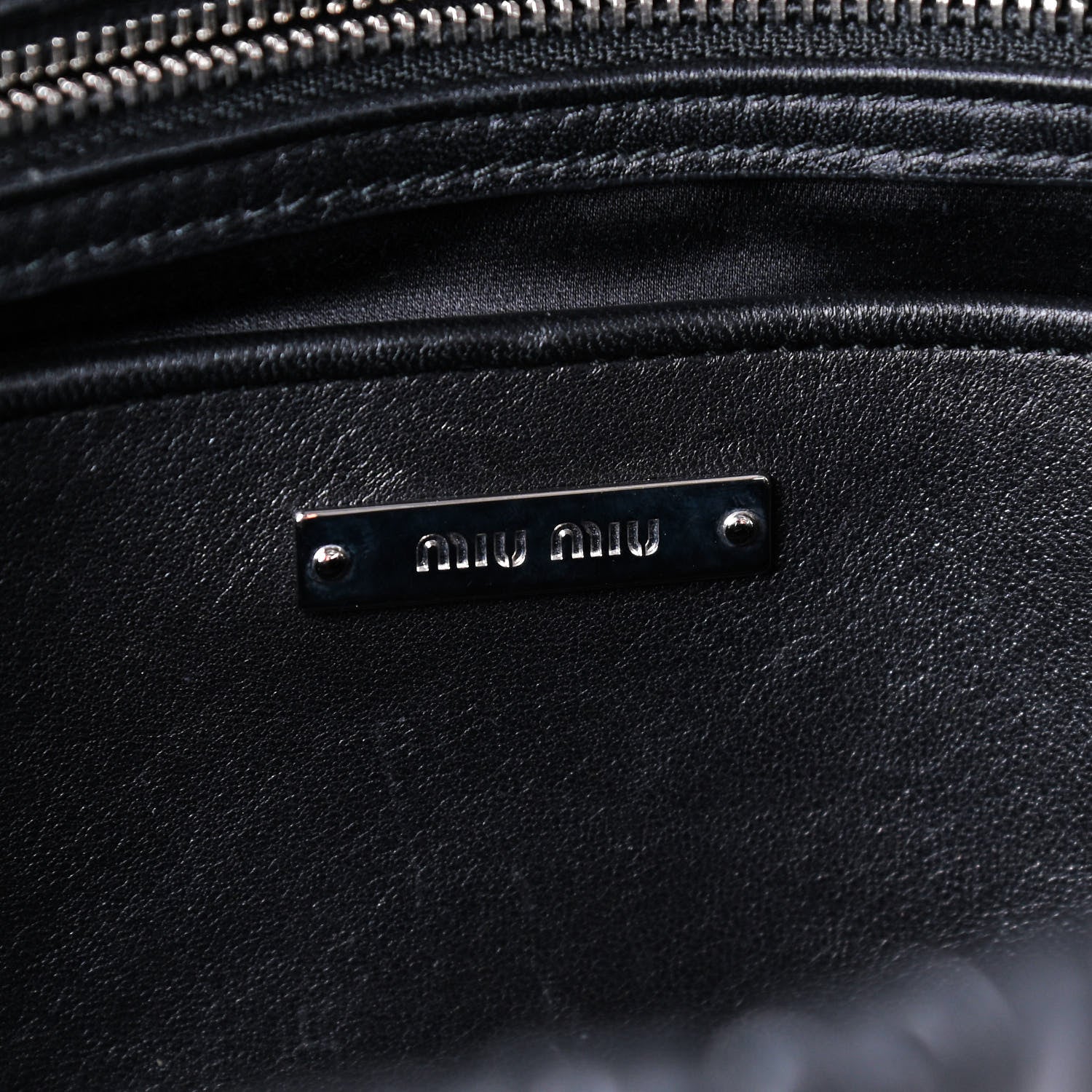 Miu Miu Nappa Matelasse Crystal Flap Clutch Black 6 of 8