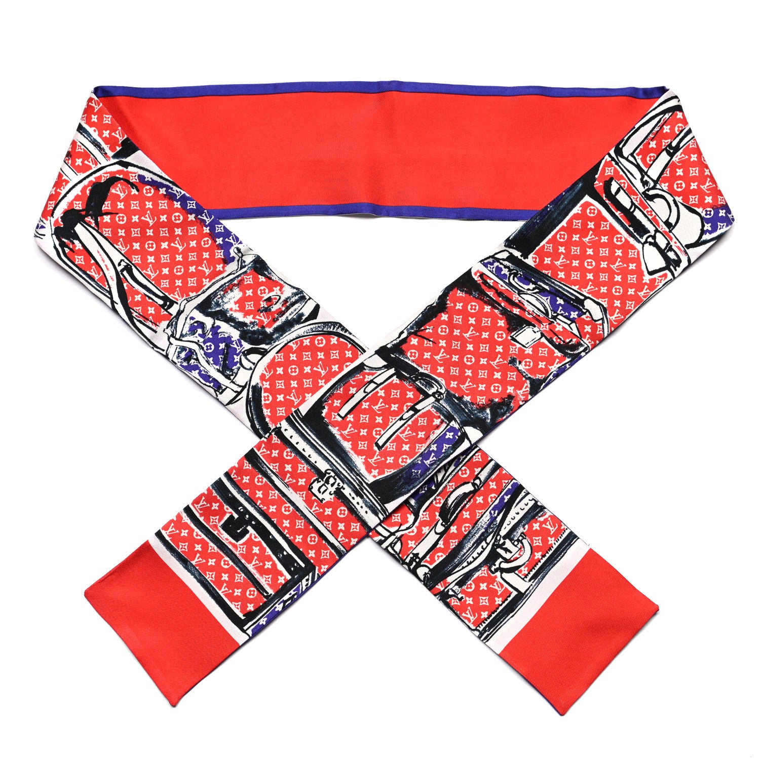 Louis Vuitton Silk Monogram Trunks Bandeau Coquelicot 1 of 3