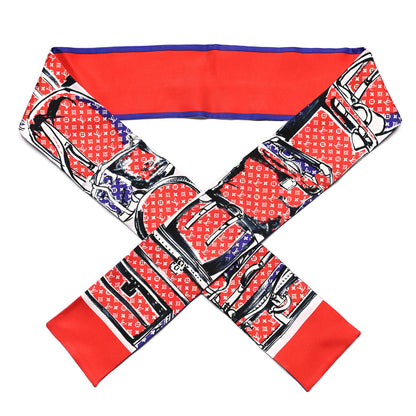 Louis Vuitton Silk Monogram Trunks Bandeau Coquelicot 1 of 3