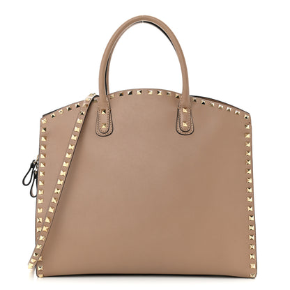 Valentino Garavani Vitello Rockstud Dome Shopper Alpaca 1 of 15