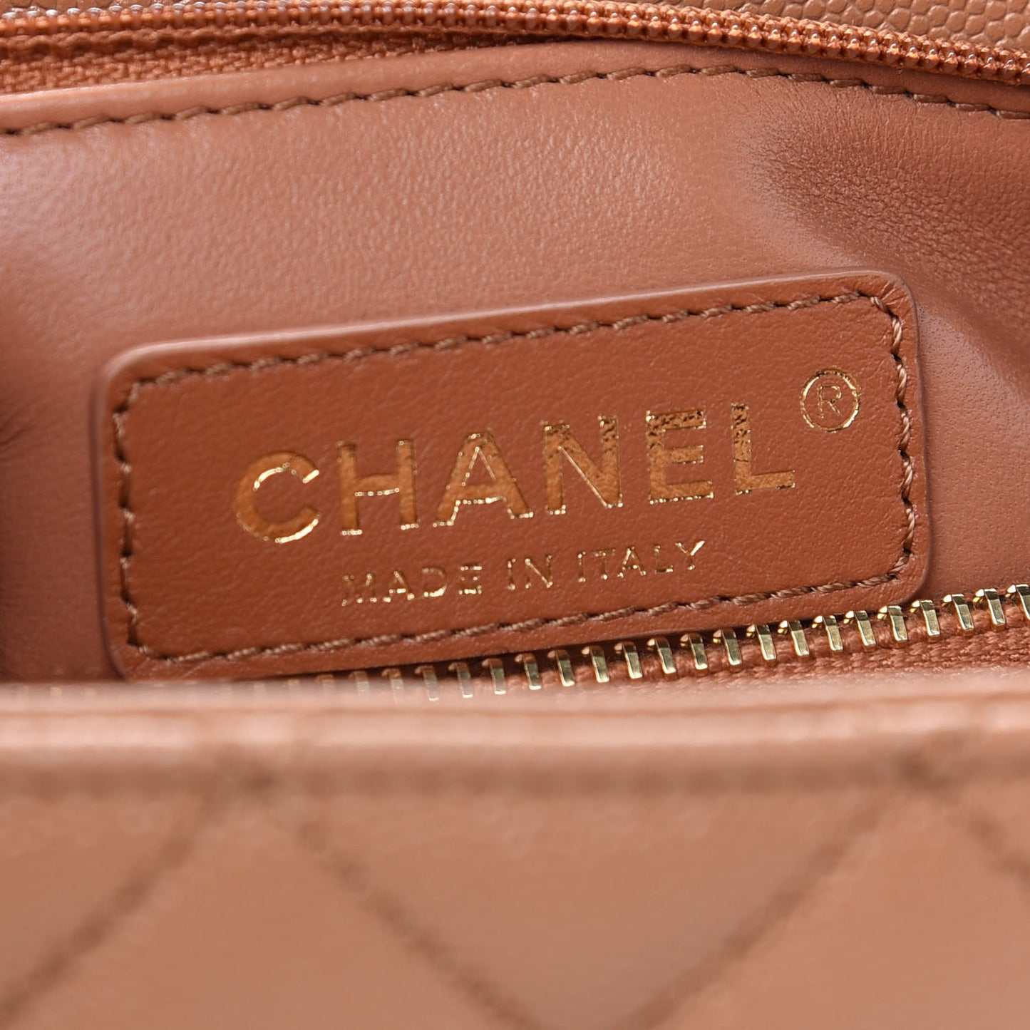 Caviar Quilted Small Coco Handle Flap Brown