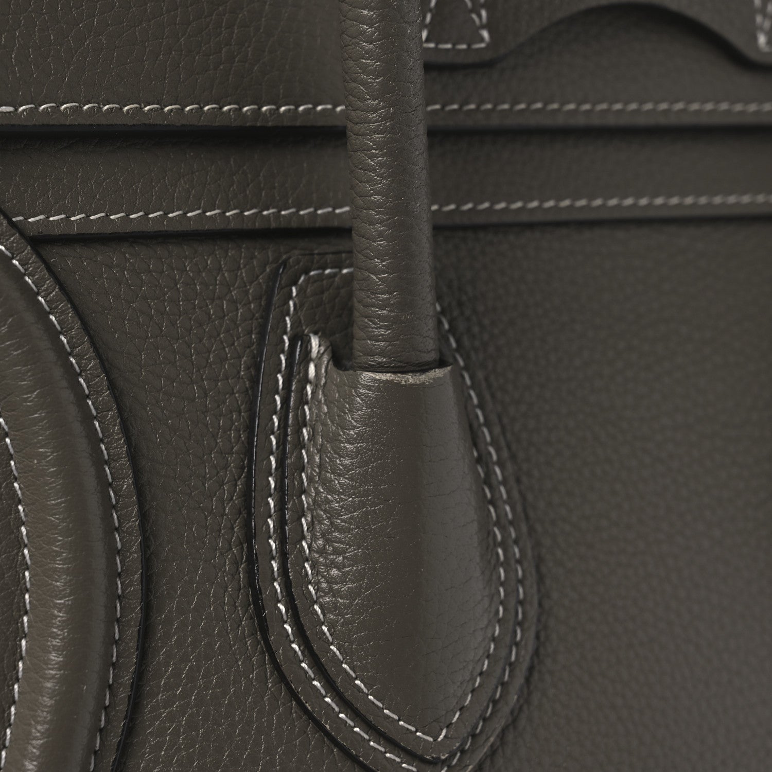 Celine Drummed Calfskin Micro Luggage Souris 12 of 14