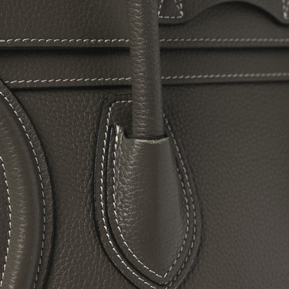 Celine Drummed Calfskin Micro Luggage Souris 12 of 14