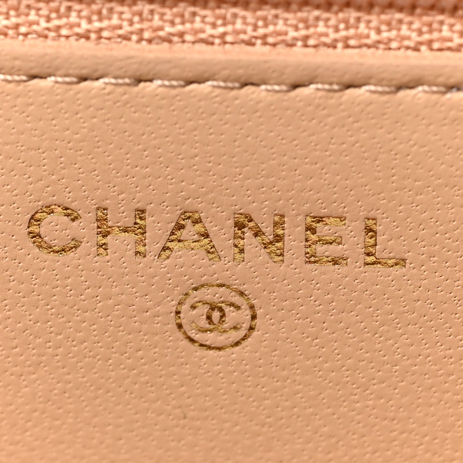 Chanel Lambskin Quilted CC Pearl Crush Wallet on Chain WOC Light Beige 6 of 9