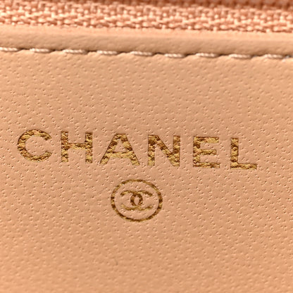Chanel Lambskin Quilted CC Pearl Crush Wallet on Chain WOC Light Beige 6 of 9