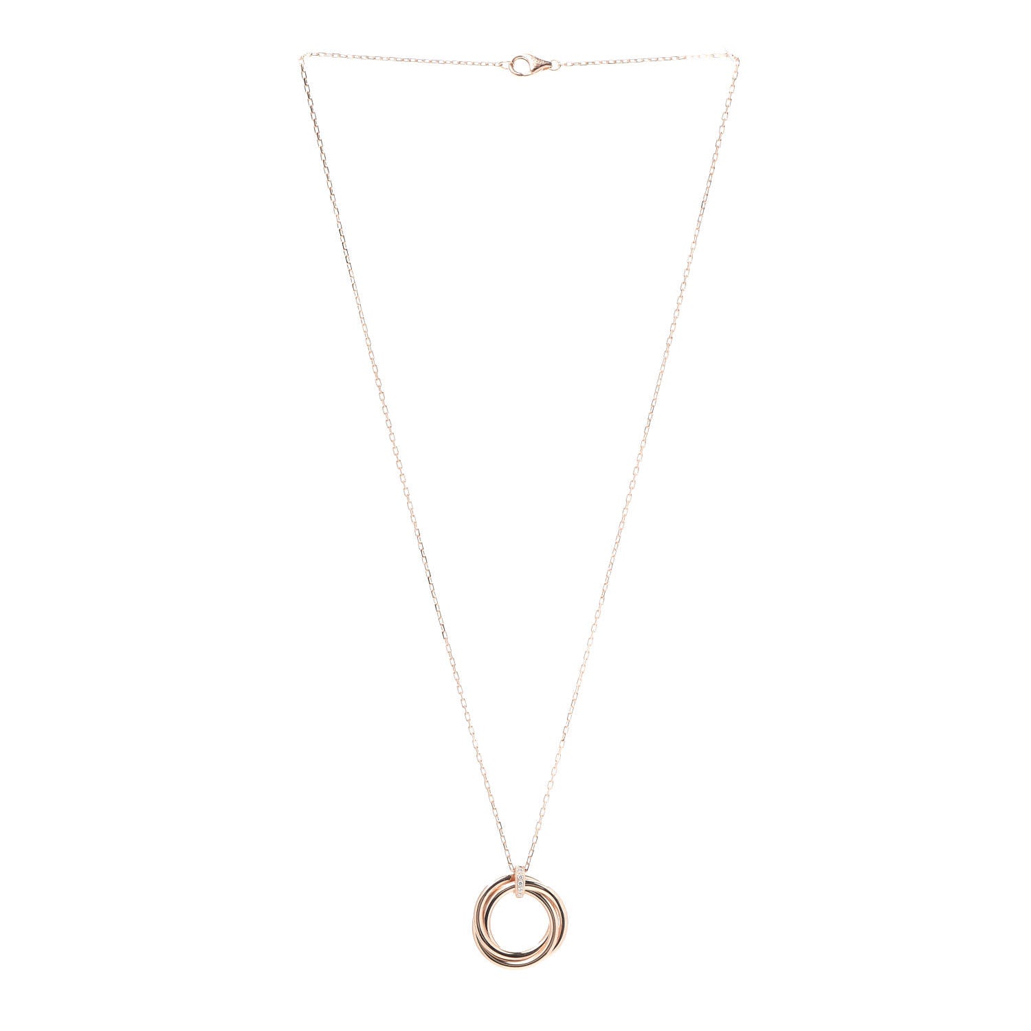 Cartier 18K Pink Gold Diamond Trinity Pendant Necklace 3 of 5