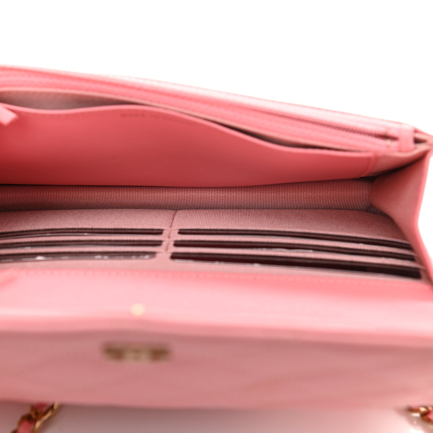 Lambskin Quilted Wallet On Chain WOC Pink