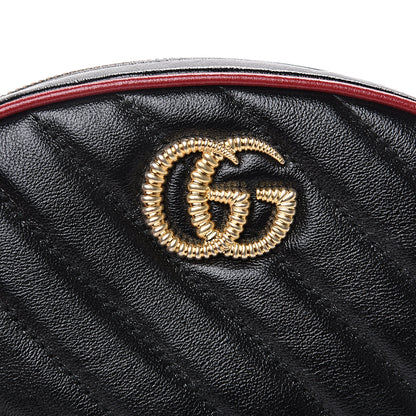 Gucci Azalea Calfskin Matelasse Diagonal Torchon GG Marmont Belt Bag 85 34 Black Romantic Cerise 7 of 11