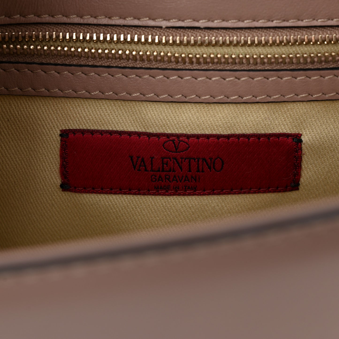 Vitello Medium Glam Lock Rockstud Flap Poudre