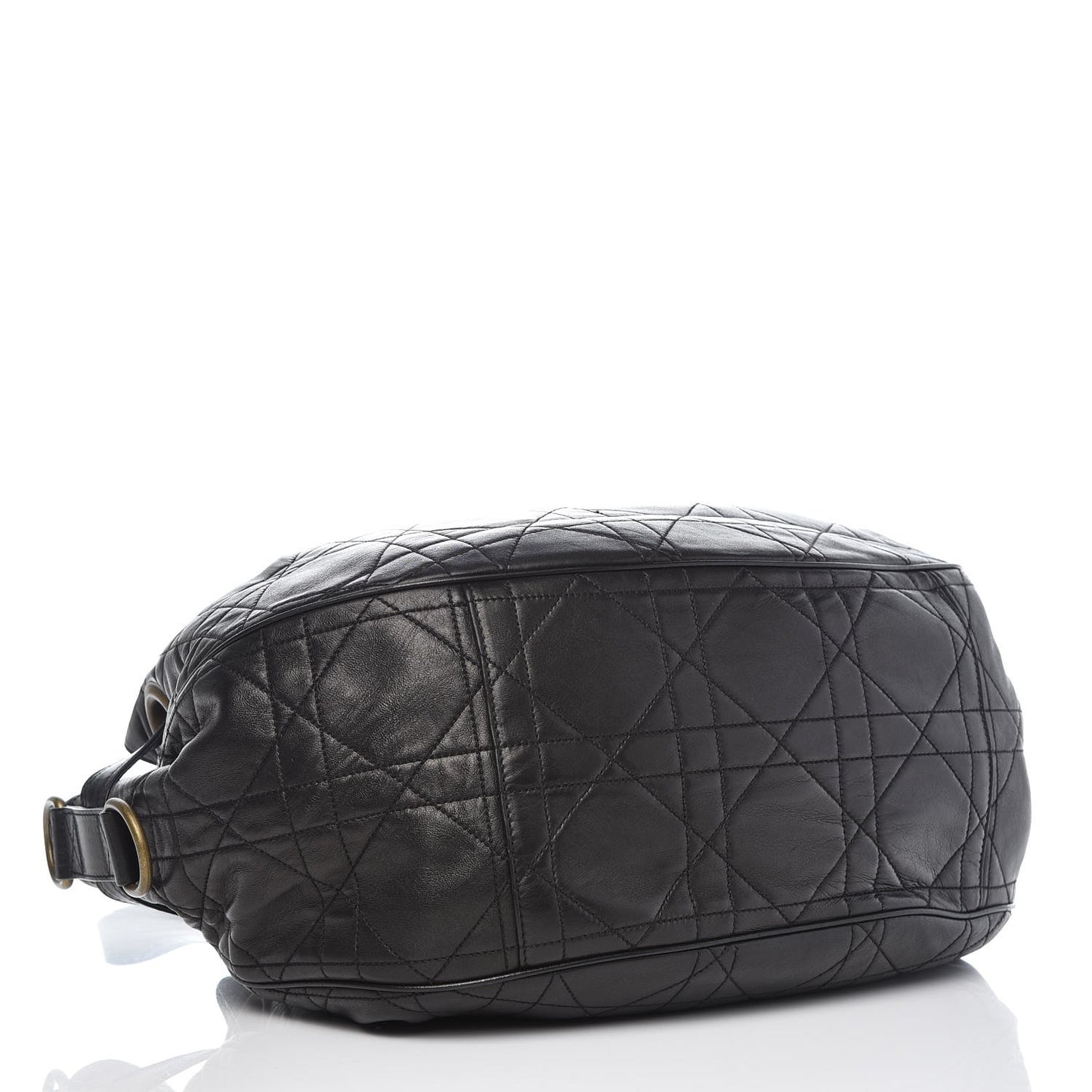 Lambskin Cannage Flap Shoulder Bag Black