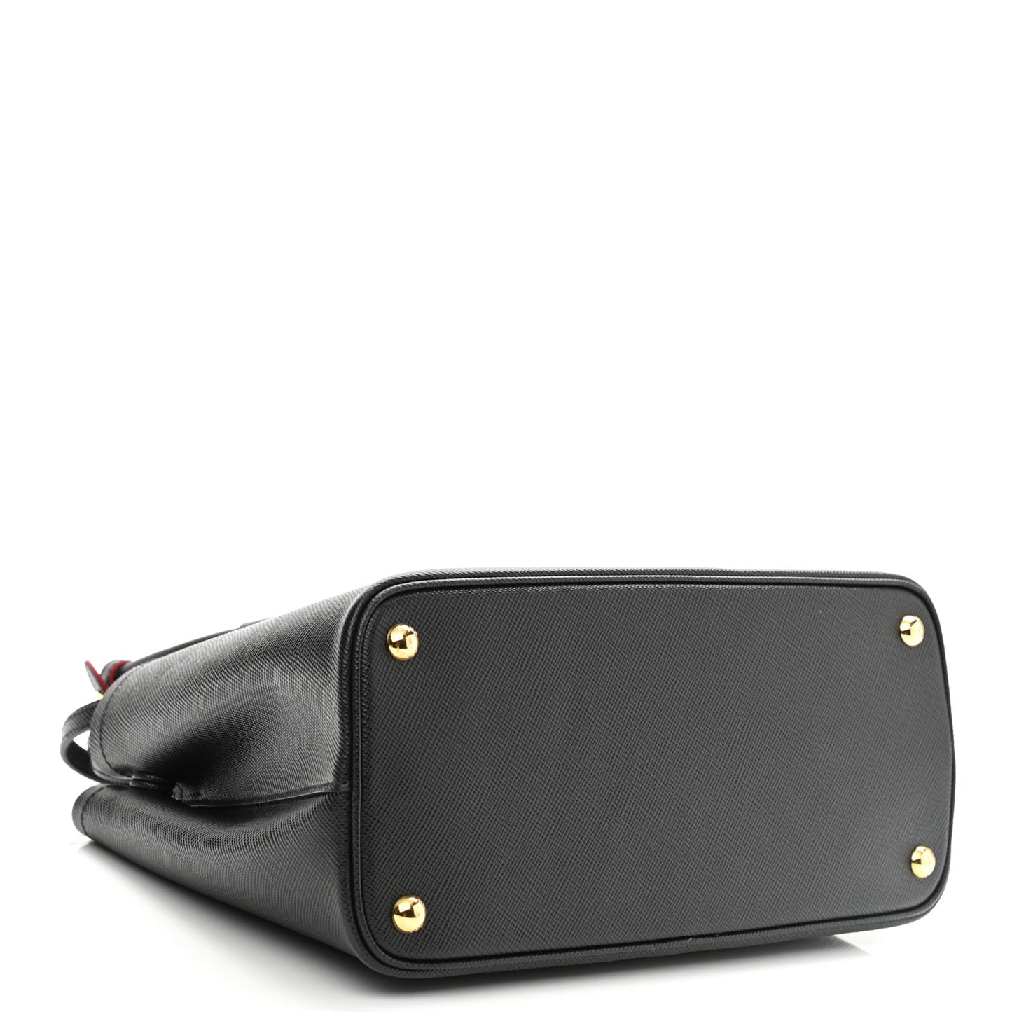 Saffiano Cuir Small Double Bag Black Fuoco