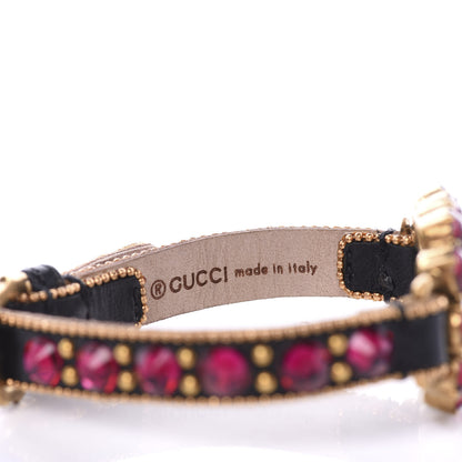 Gucci Calfskin Crystal Double G Bracelet Gold 3 of 5