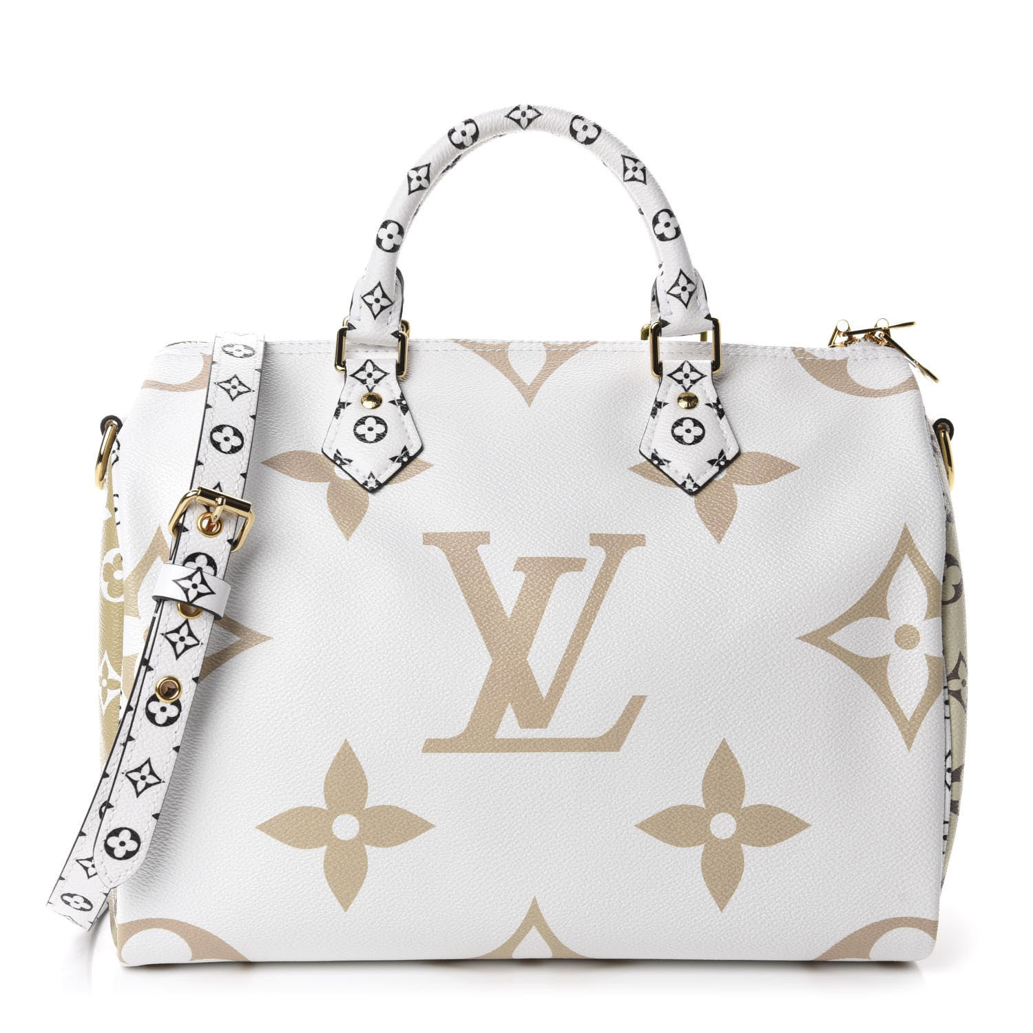 Louis Vuitton Monogram Giant Speedy Bandouliere 30 Kaki Beige 1 of 11