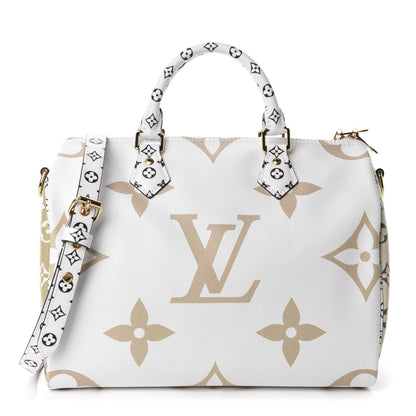 Louis Vuitton Monogram Giant Speedy Bandouliere 30 Kaki Beige 1 of 11