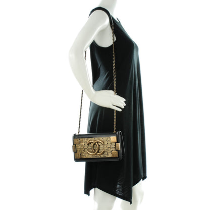 Chanel Lambskin and Plexiglass Seamless Greek Boy Brick Flap Black 2 of 7