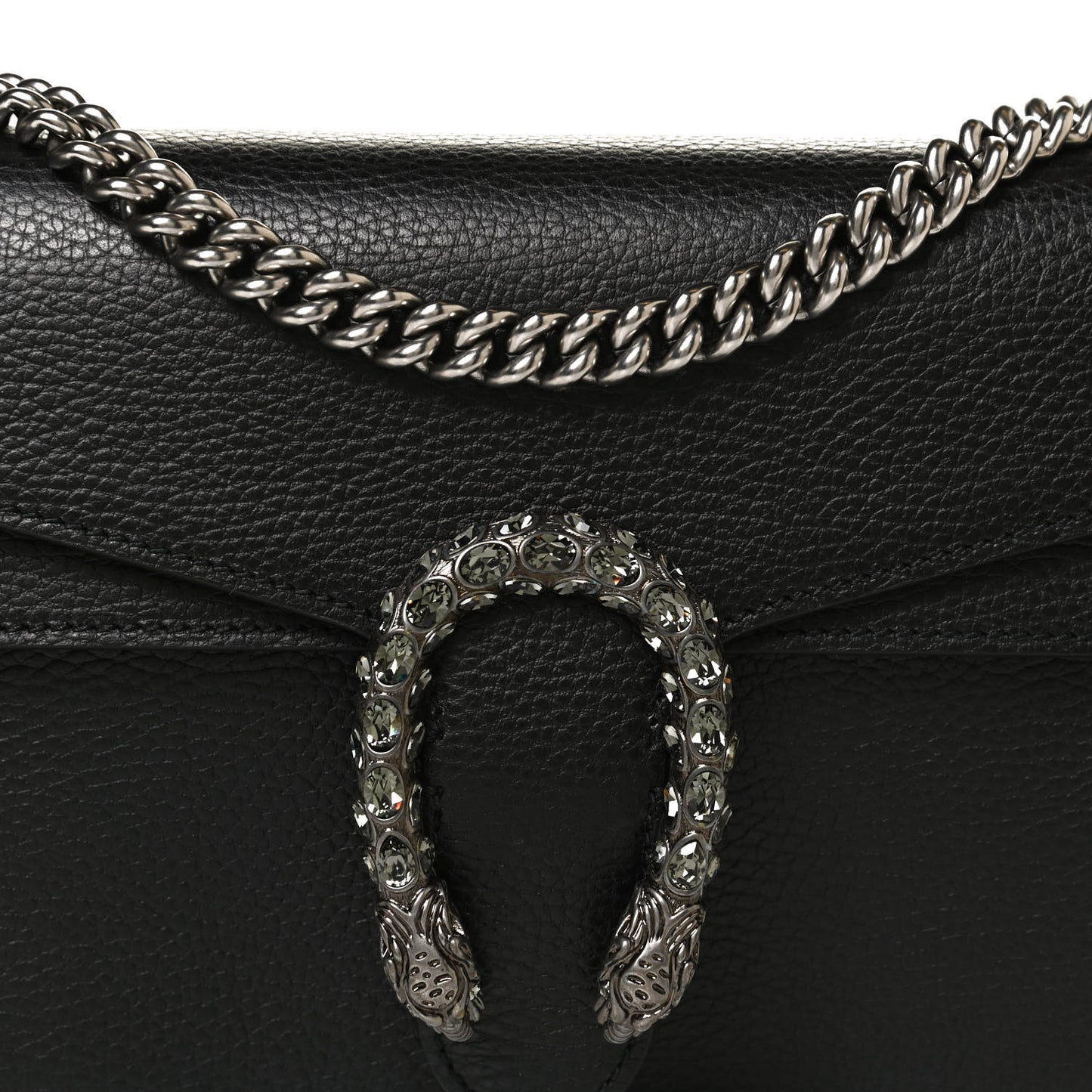 Pebbled Calfskin Small Dionysus Shoulder Bag Black